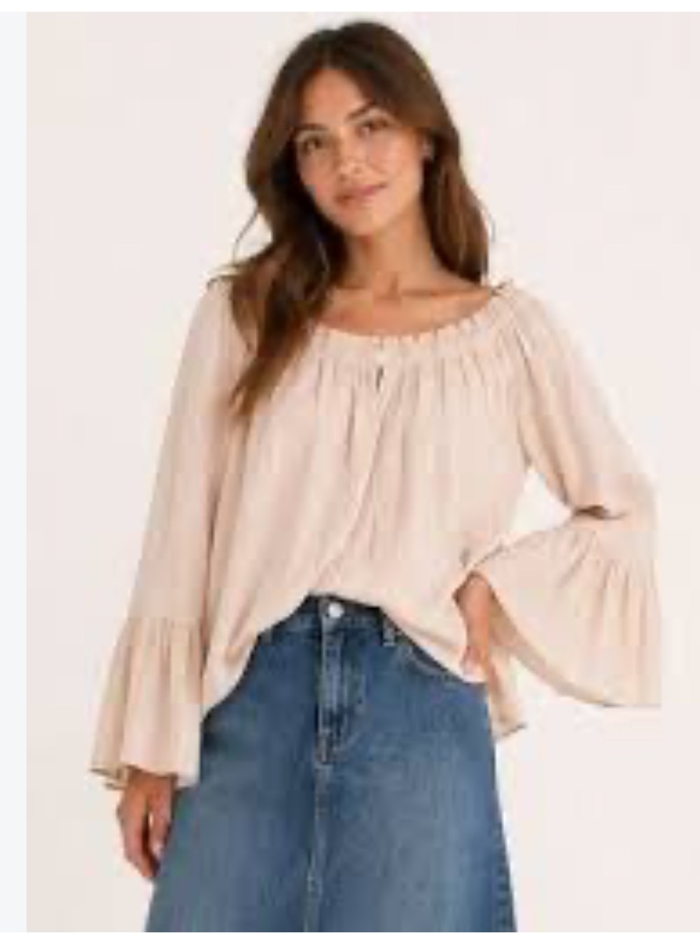 Ramy Brook Boho Peasant Blouse with Keyhole